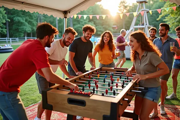 Csocsóasztal a Visegrád Kalandpark rendezvénysátrában